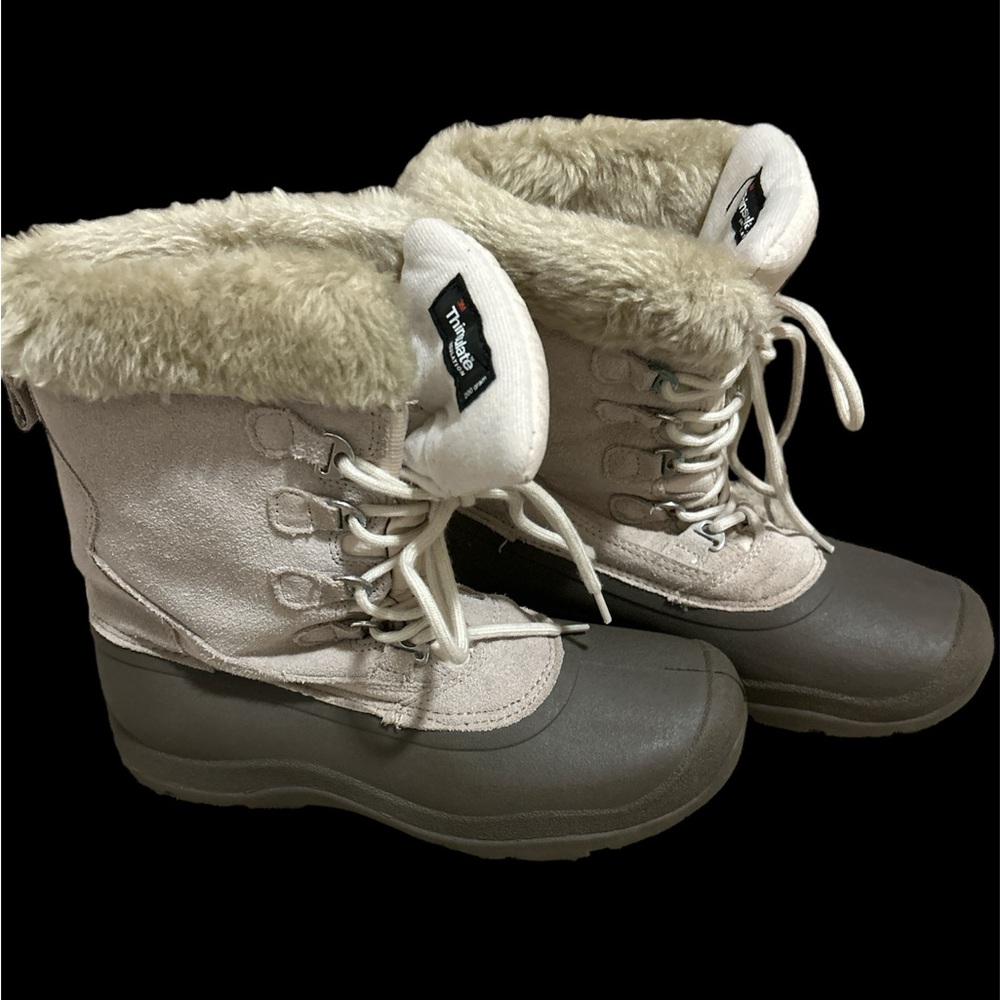 Quest Thinsulate leather with faux fur boots - women’s size 8